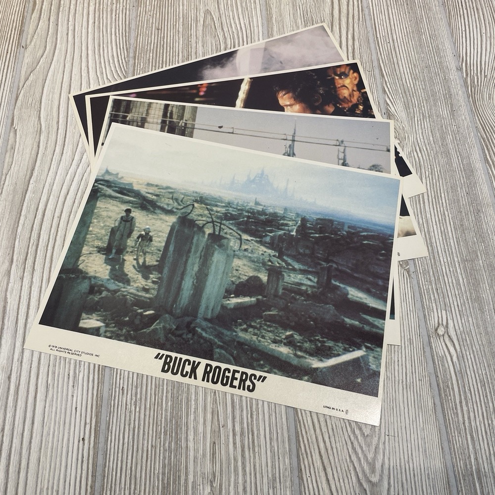 Vintage 1978 Buck Rogers in the 25th Century Lobby Card Set 4pk 8x10 Litho USA
